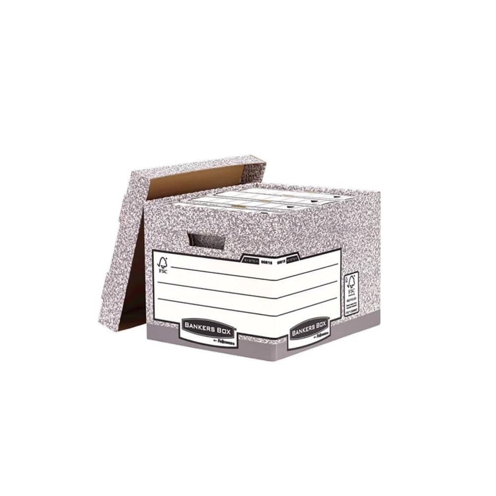 Bankers Box System Heavy Duty Storage Box Grey Pack of 10 - Image 1