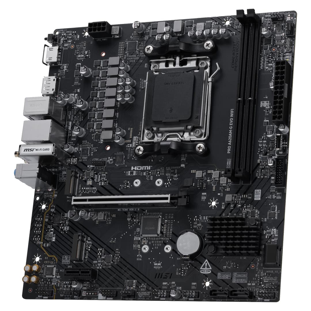 MSI PRO A620AM-G EVO WIFI AMD A620A DDR5 Socket AM5 micro-ATX Motherboard - Image 4