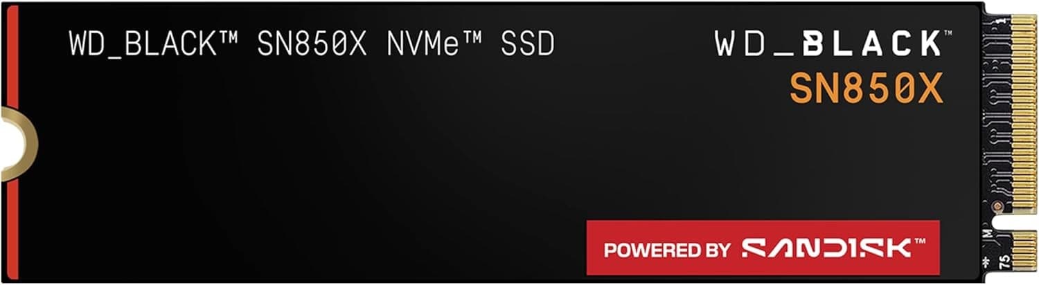 WD_BLACK SN850X 1TB PCIe Gen4 NVMe M.2 Gaming SSD Up to 7,300MB/s Read Speed (Powered by SanDisk)
