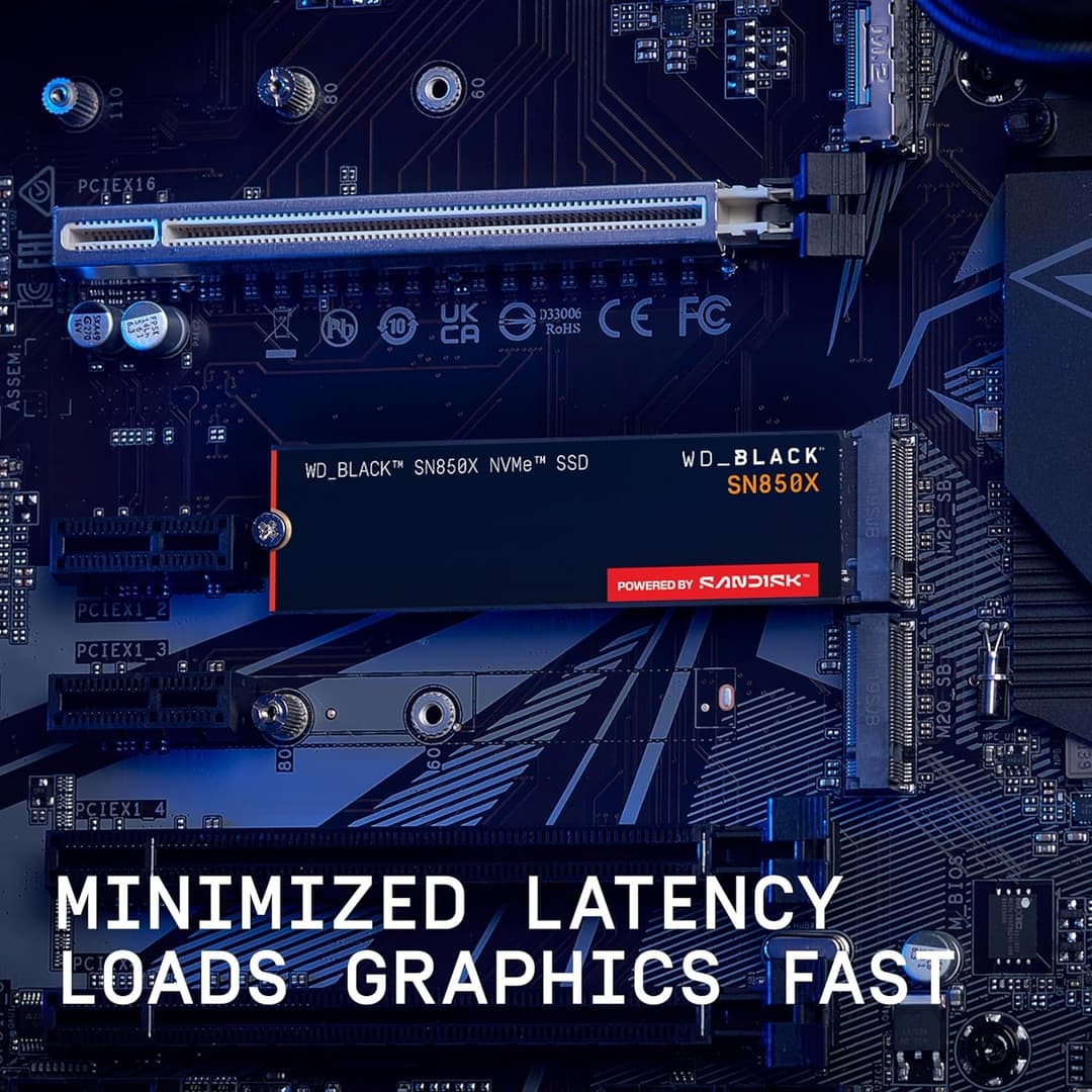 WD_BLACK SN850X 1TB PCIe Gen4 NVMe M.2 Gaming SSD Up to 7,300MB/s Read Speed (Powered by SanDisk) - Image 5