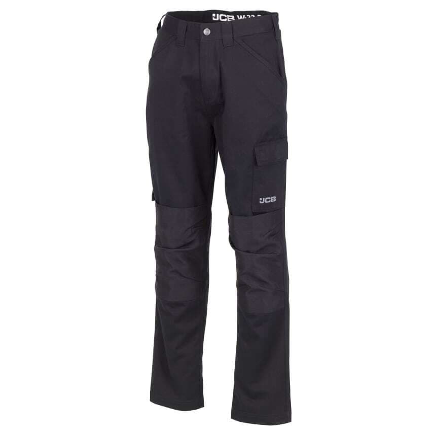 JCB Essential Black Cargo Work Trousers - 38" Waist, Regular Leg (DAO-38) - Image 1