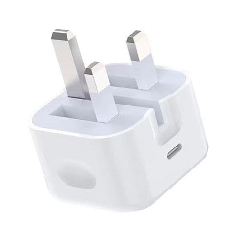 CoreParts MBXUSB-AC0020 USB-C Power Charger UK 20W PD QC3.0, 5V-12V/1.6A-3A Output, 1x USB-C, White