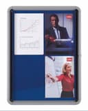 Nobo Premium Plus Internal Glazed Case Lockable Notice Board 9xA4 Blue Felt 709x970mm thumbnail 1