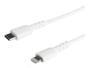 StarTech.com RUSBCLTMM1MW Rugged Aramid Fibre USB-C to Lightning Cable 1m White - Apple MFi Certified thumbnail 1
