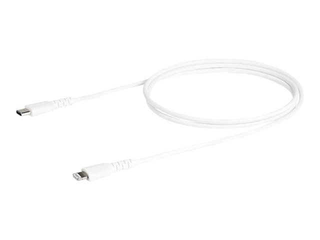 StarTech.com RUSBCLTMM1MW Rugged Aramid Fibre USB-C to Lightning Cable 1m White - Apple MFi Certified - Image 2