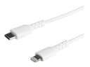StarTech.com RUSBCLTMM1MW Rugged Aramid Fibre USB-C to Lightning Cable 1m White - Apple MFi Certified thumbnail 3