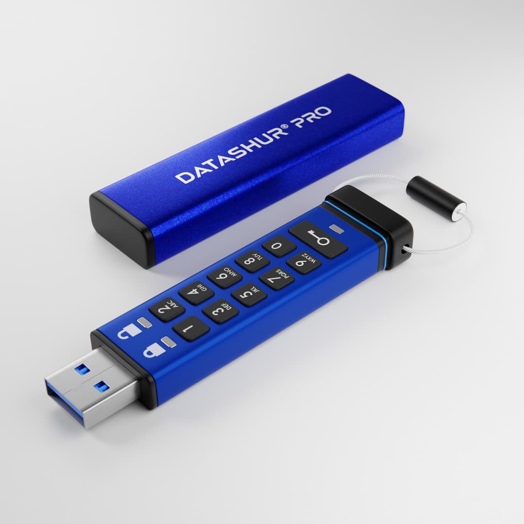 iStorage datAshur PRO 4 GB | Secure Flash Drive | FIPS 140-2 Level 3 Certified| NLNCSA DEP-V Certified | NATO Restricted Certified |AES-XTS 256-bit Hardware Encryption | PIN protected | Dust/Water Resistant - Image 1