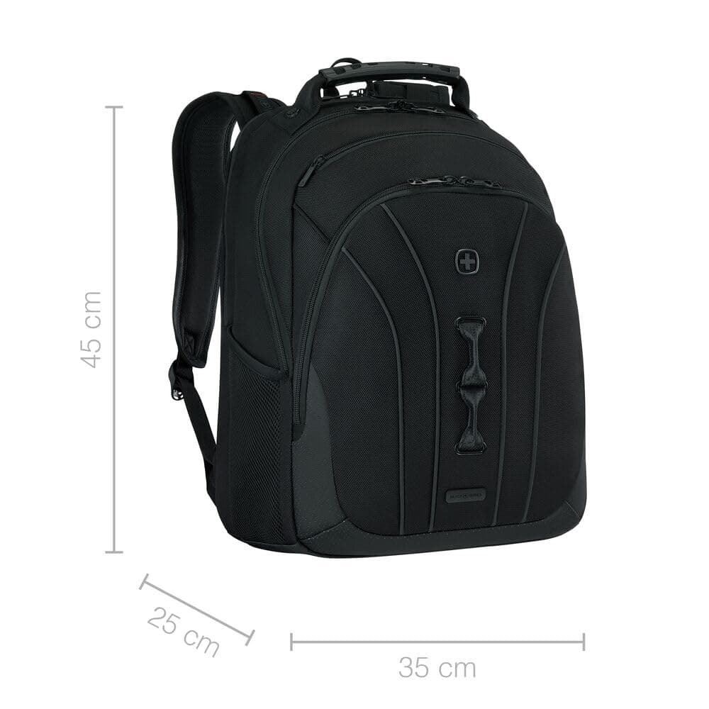 WENGER Legacy Black Series Laptop-Rucksack mit Tabletfach, Notebook bis 16 Zoll, 24 l, Damen Herren, Business Uni Schule Reisen, Schwarz, 653629 - Image 4