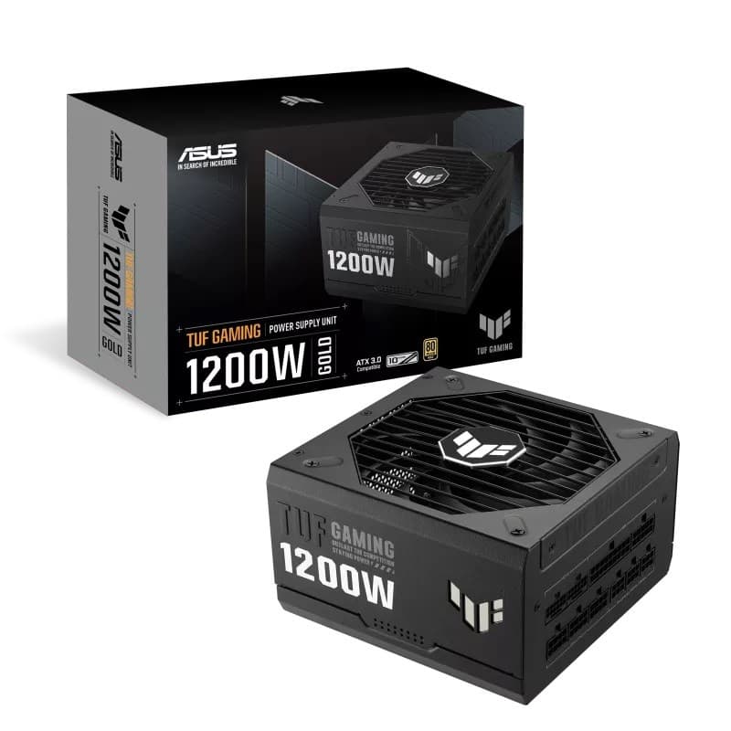 ASUS TUF Gaming 1200W Gold 80 PLUS Gold Fully Modular 20+4 pin ATX Power Supply Unit - Black - 90YE00S0-B0NA00 - Image 1