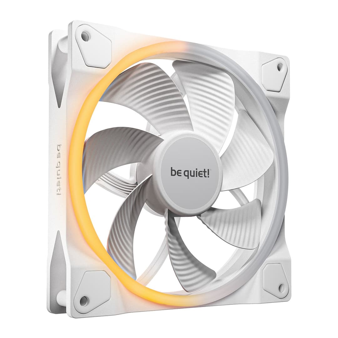 be quiet! Light Wings 140mm ARGB Reverse PWM Case Fan - White - Image 1