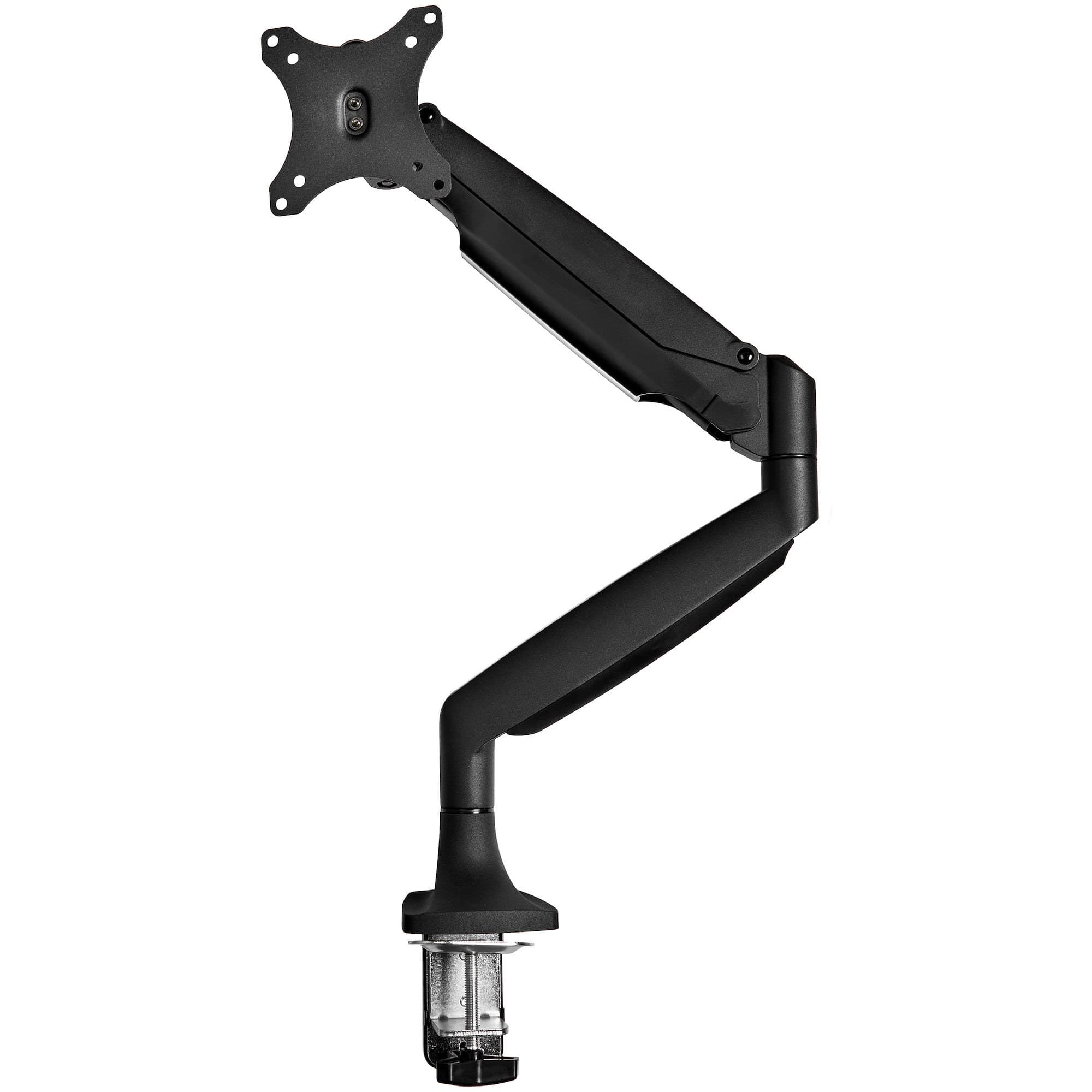 StarTech.com Heavy Duty Desk Mount Monitor Arm - Single VESA Display up to 9kg, Full Motion, Height Adjustable, Aluminium, C-Clamp/Grommet - Black