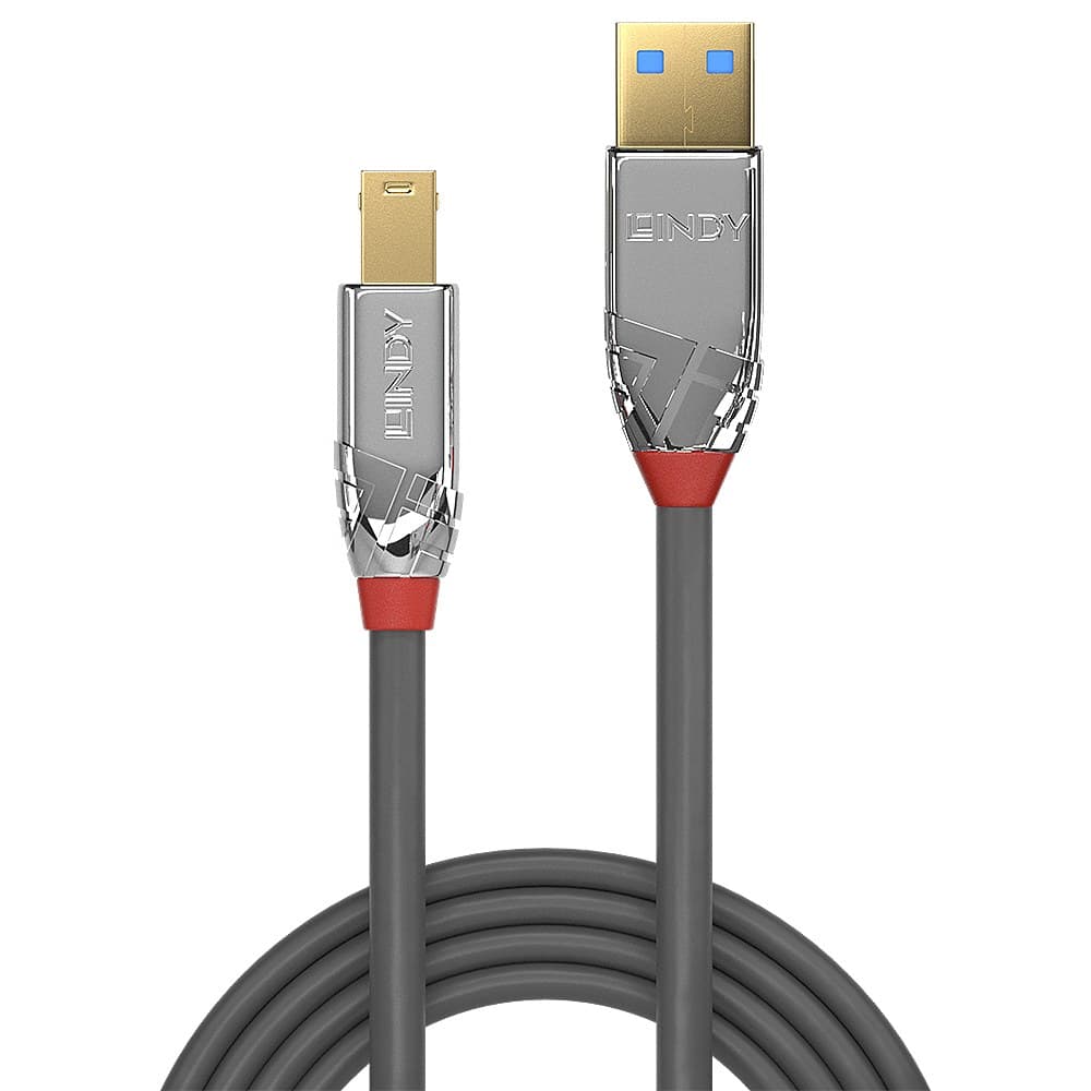 Lindy 3m USB 3.2 Type A to B Cable, 5Gbps, Cromo Line - Image 2