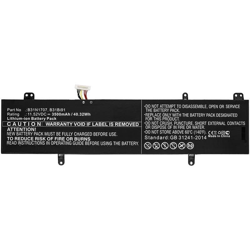 CoreParts MBXAS-BA0178 Laptop Battery for Asus VivoBook S14, A411UF, F411UF, P1410UF - 11.52V 3500mAh 40Wh Li-ion (B31N1707)