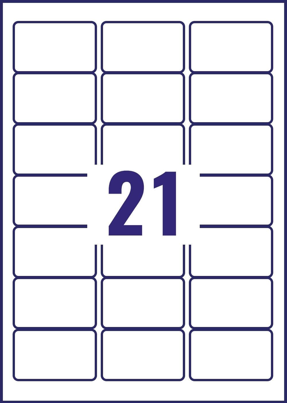Avery J8160-100 QuickDRY Inkjet Address Labels 63.5 x 38.1 mm White 100 Sheets - 21 Labels per Sheet (2100 Labels) - Image 1