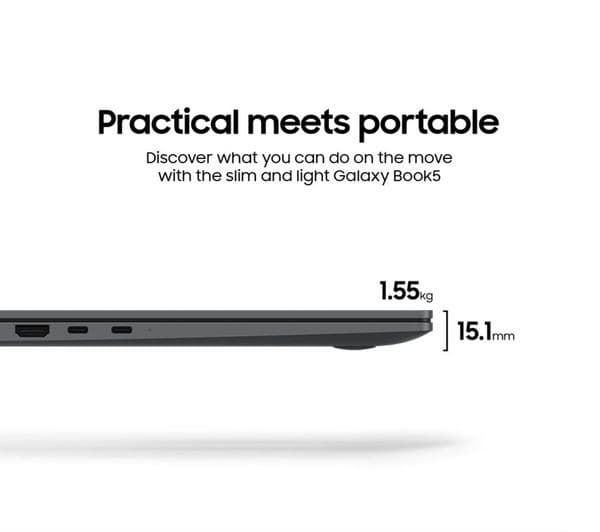 SAMSUNG Galaxy Book5 15.6" Laptop - Intel® Core™ Ultra 7, 16GB RAM, 1 TB SSD, Grey - Image 4