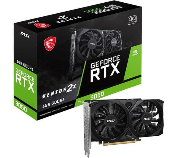 MSI GeForce RTX 3050 6 GB VENTUS 2X E OC Graphics Card - Black - Image 4