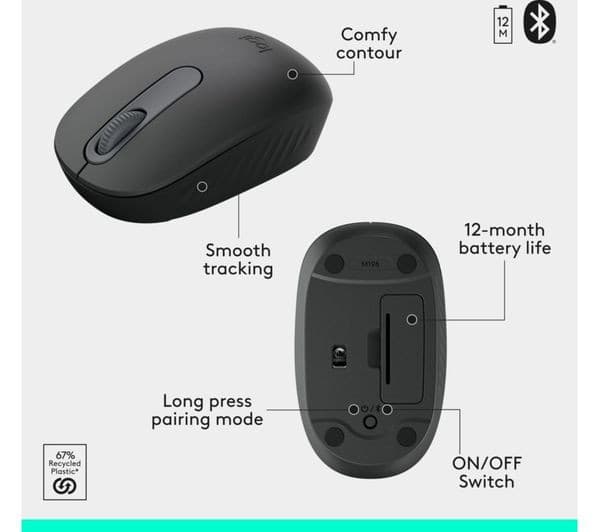 Logitech MK250 Wireless Keyboard & Mouse Set Graphite - Image 5