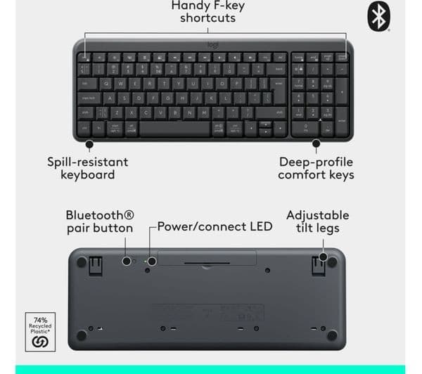Logitech MK250 Wireless Keyboard & Mouse Set Graphite - Image 6