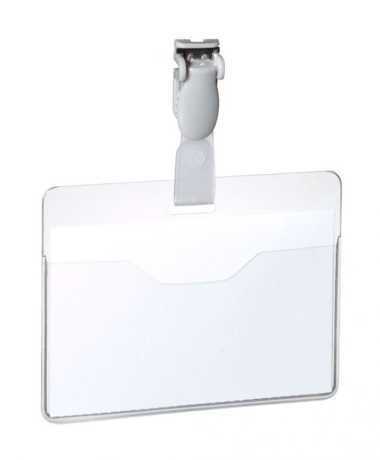 Durable Conference Clip Name Badge Holders and Cards PK25 60x90mm - Image 1