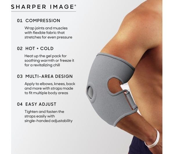 SHARPER IMAGE Hot & Cold Compression Wrap - Grey - Image 4