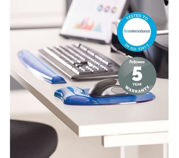 FELLOWES Crystal Gel Keyboard Wrist Rest - Blue - Image 5