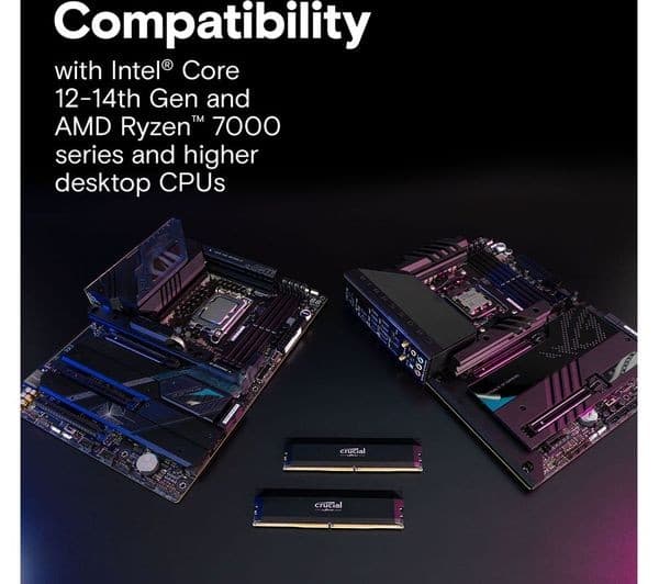 CRUCIAL Pro Overclocking 32 GB 6000 MHz CL36 DDR5 Memory Kit - 16 GB x 2 - Black - Image 3