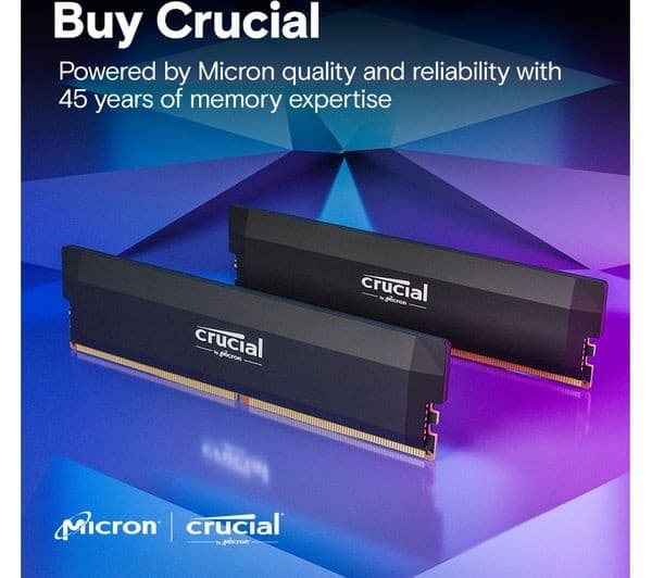CRUCIAL Pro Overclocking 32 GB 6000 MHz CL36 DDR5 Memory Kit - 16 GB x 2 - Black - Image 5