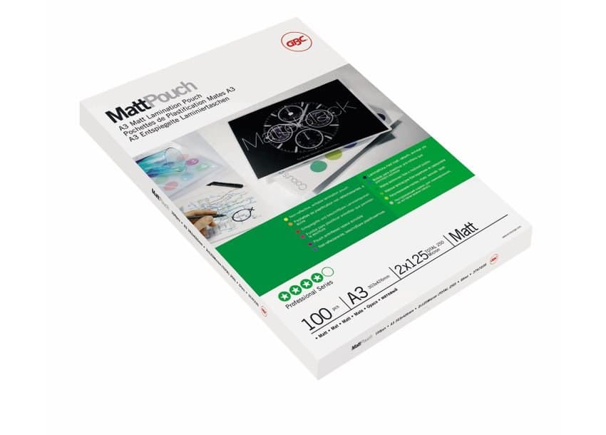 GBC Matt Laminating Pouch A3 150 Micron (2 x 75mic) - Pack of 100 (41660E) - Image 2