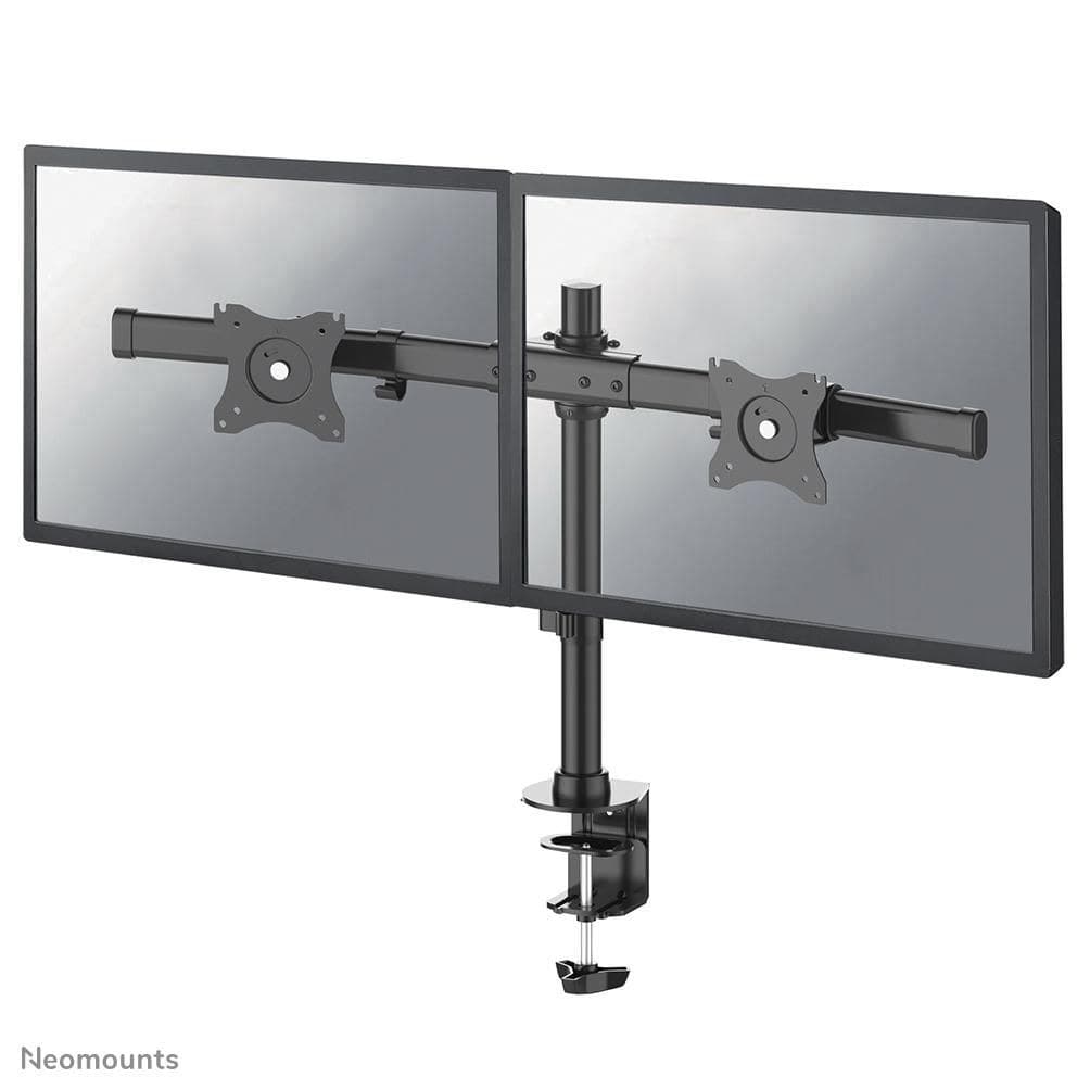 Neomounts FPMA-DCB100DBLACK Dual Monitor Desk Mount, 10-27", Max 10kg per Screen - Black - Image 1