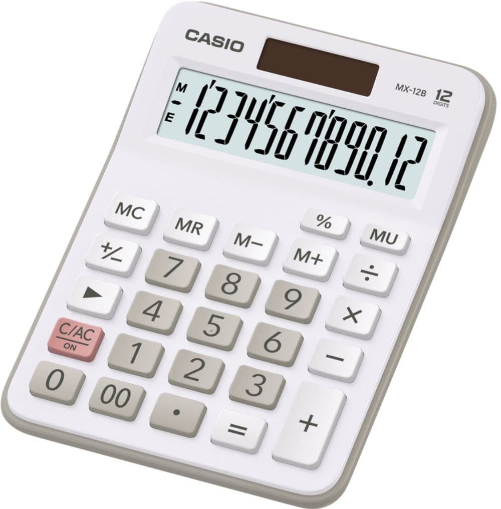 Casio MX-12B 12 Digit Desk Calculator White