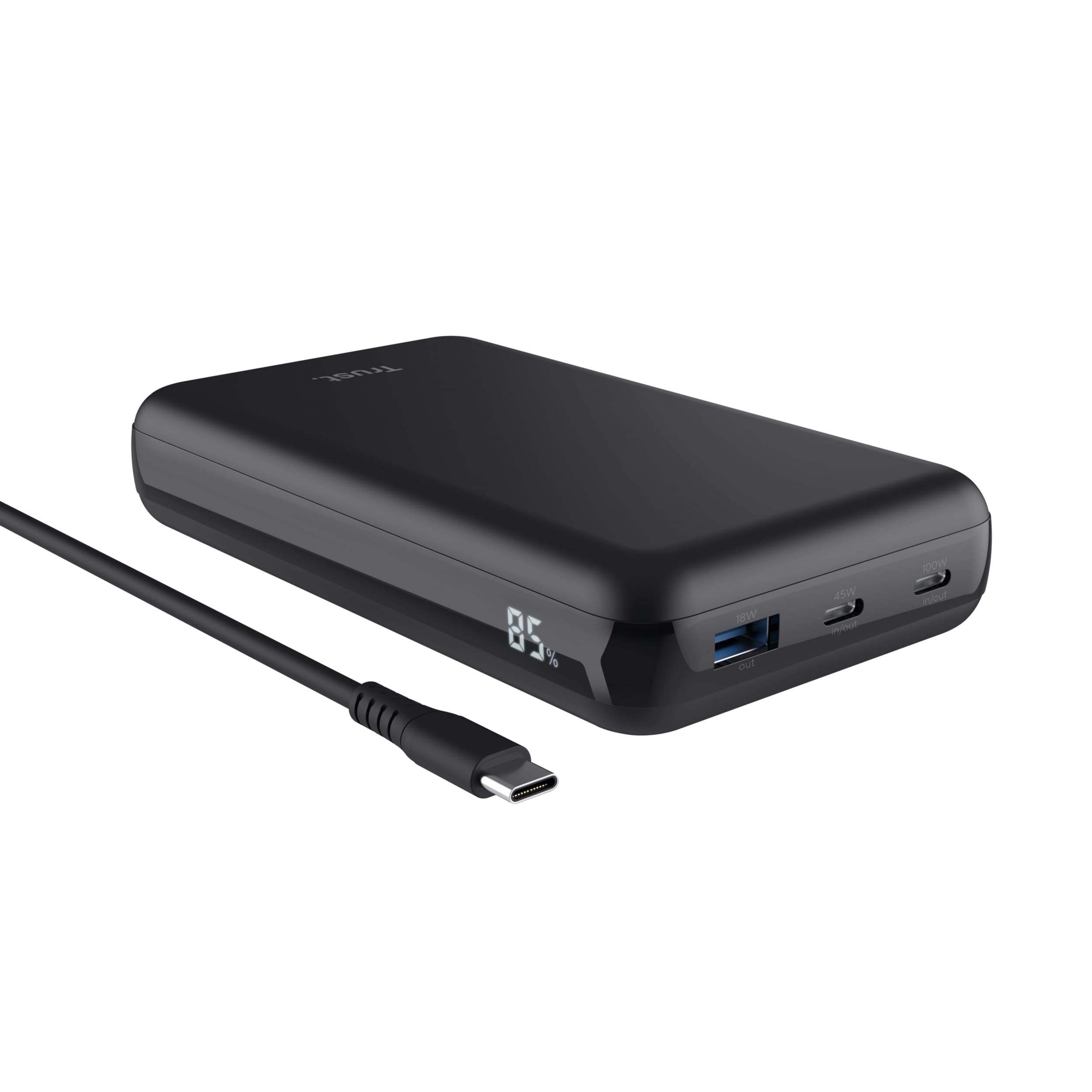 Trust Laro 100W Laptop Powerbank 20000mAh 2x USB-C 1x USB-A Black