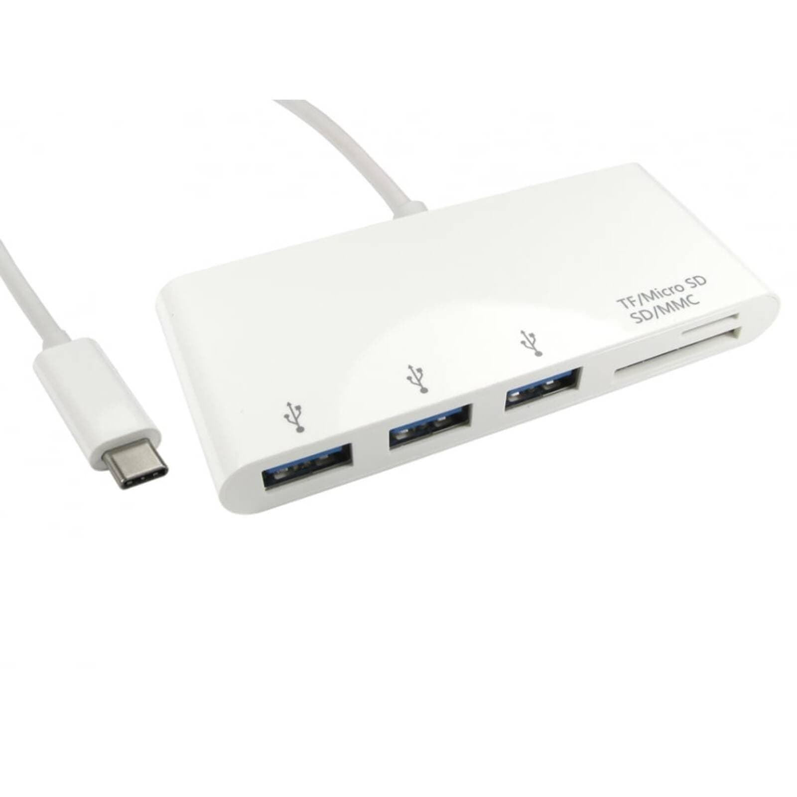 Hub USB Type-C vers 3 ports USB et lecteur de cartes