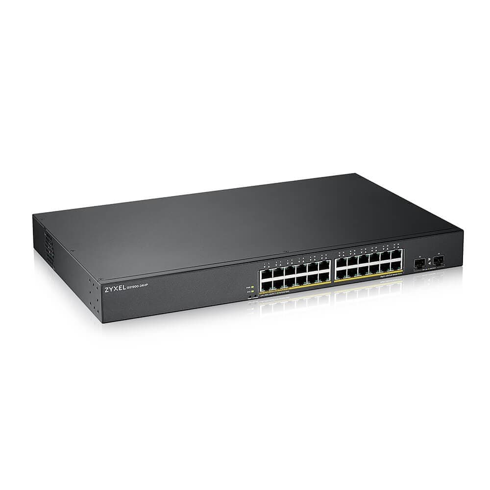 Zyxel GS1900-24HPv2 GS190024HPV2-GB0101F Rack Mountable Smart Managed 24 x Gigabit Ethernet PoE+ RJ45 + 2 x SFP Ports 170W PoE Budget Network Switch - Image 2