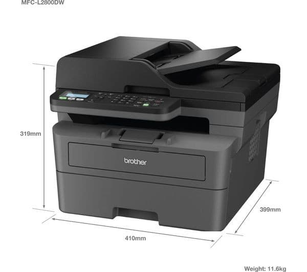 Brother MFC-L2800DW A4 Mono Laser All-in-One Wireless Printer with Fax - Image 2