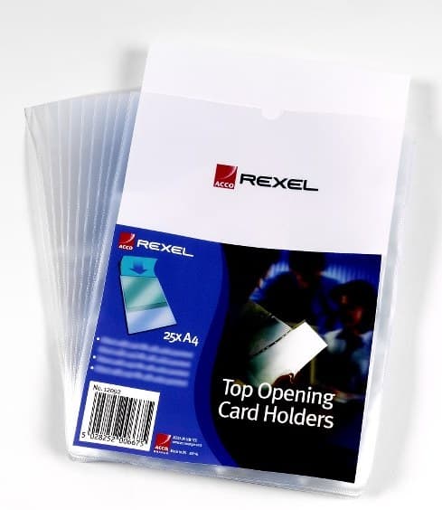 Rexel Card Holders A4 Clear (25) - Image 1