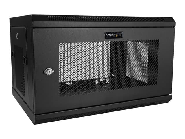 StarTech RK616WALM 6U Wall-Mount Rack Cabinet with Mesh Door - Black - Image 1