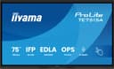 iiyama TE7515A-B2AG Signage Display Kiosk design 190.5 cm (75") Wi-Fi 550 cd/m² 4K Ultra HD Black Touchscreen Built-in processor Android 24/7 thumbnail 2