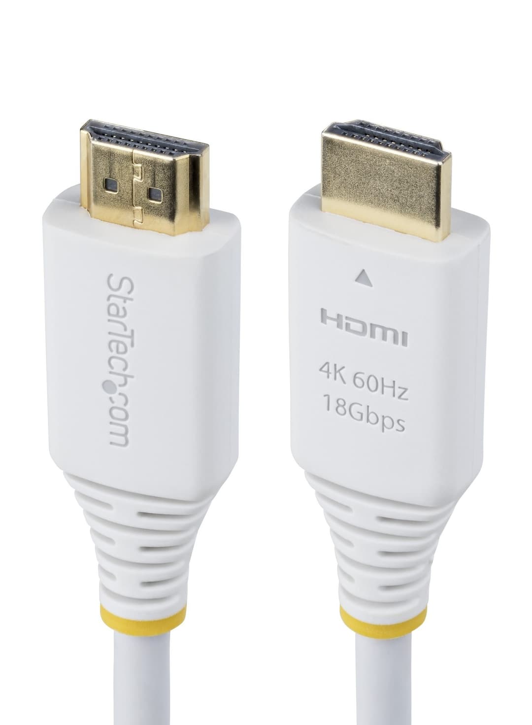 StarTech.com 6ft (1.8m) Premium Certified High Speed HDMI Cable, 4K 60Hz/1440p 144Hz, HDR10/HDCP 2.2/ARC, 18Gbps, UHD HDMI 2.0 Cord for TV/Monitor/Display, TPE Jacket, White - Image 1