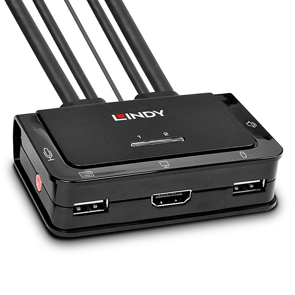 Lindy 2 Port HDMI 4K30, USB 2.0 and Audio Cable KVM Switch - Image 1