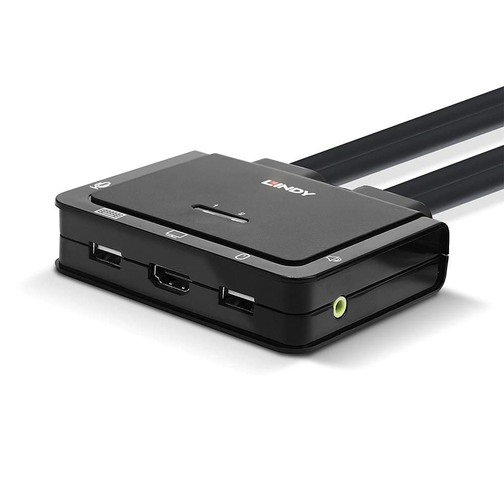 Lindy 2 Port HDMI 4K30, USB 2.0 and Audio Cable KVM Switch - Image 2