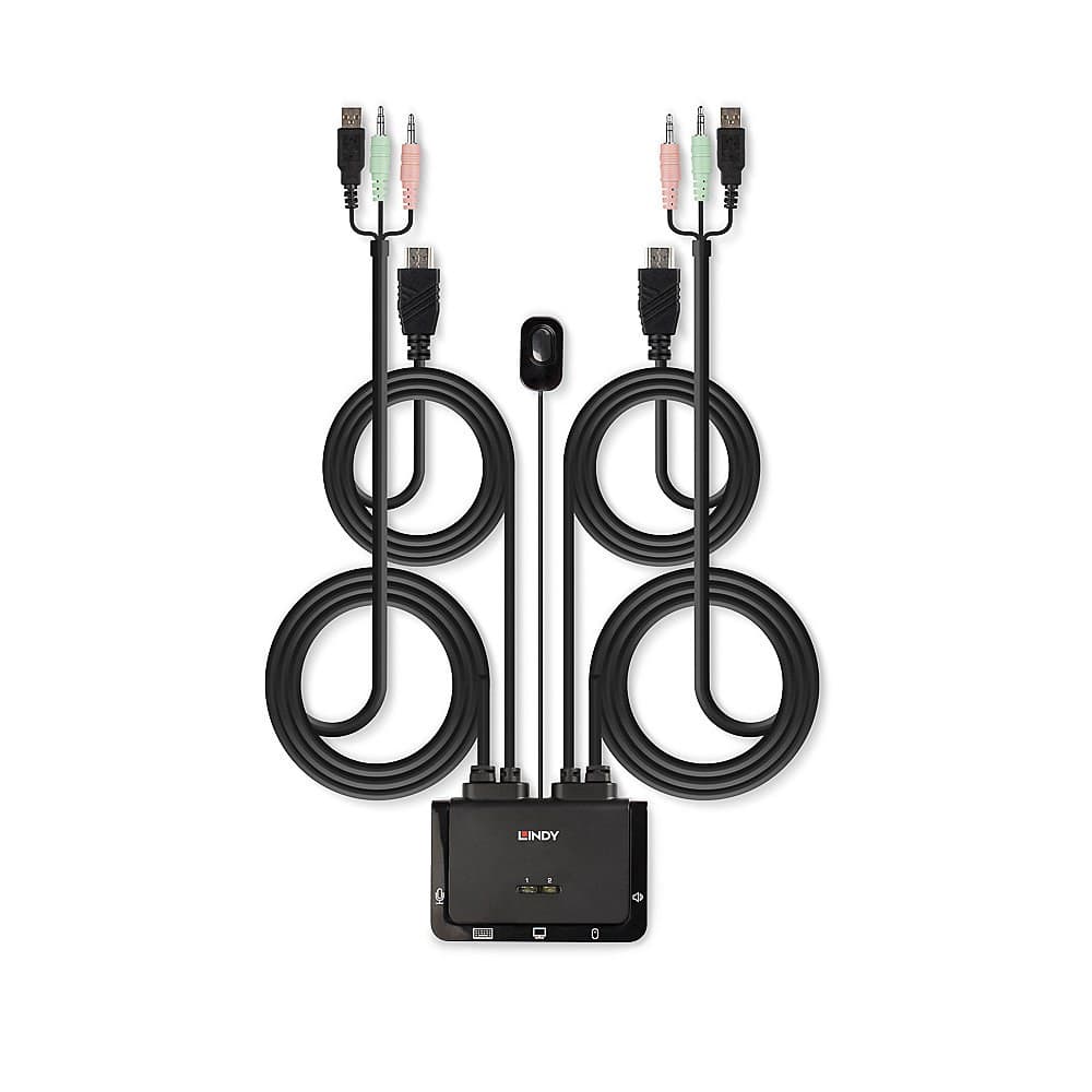 Lindy 2 Port HDMI 4K30, USB 2.0 and Audio Cable KVM Switch - Image 3