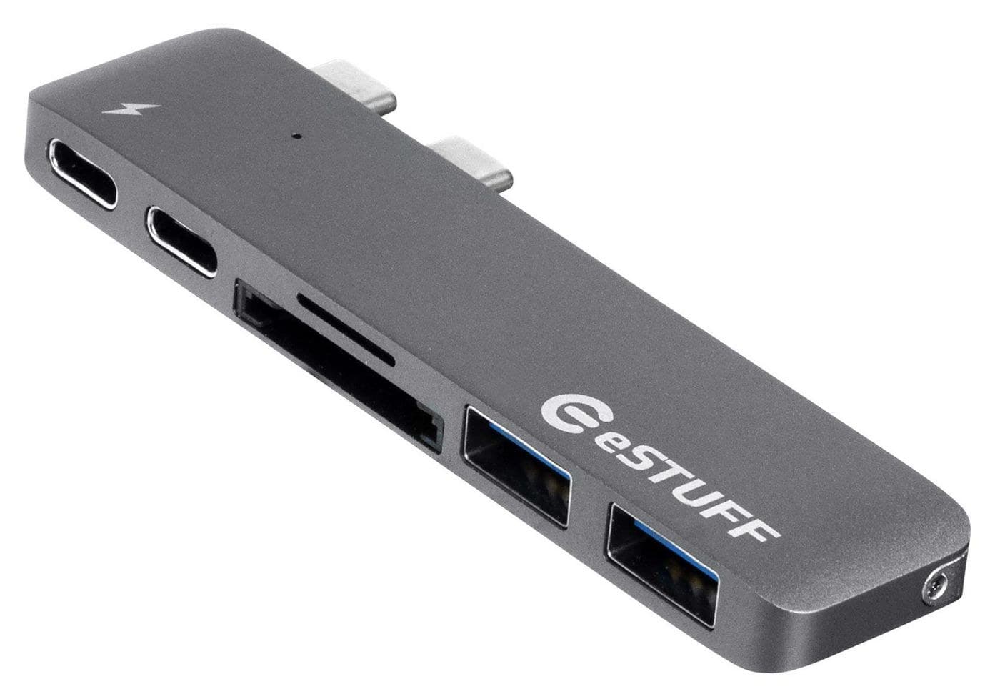 eSTUFF Allure USB-C Slot-in Hub Pro for MacBook Pro 13"/15" - Grey (ES84122-GREY)