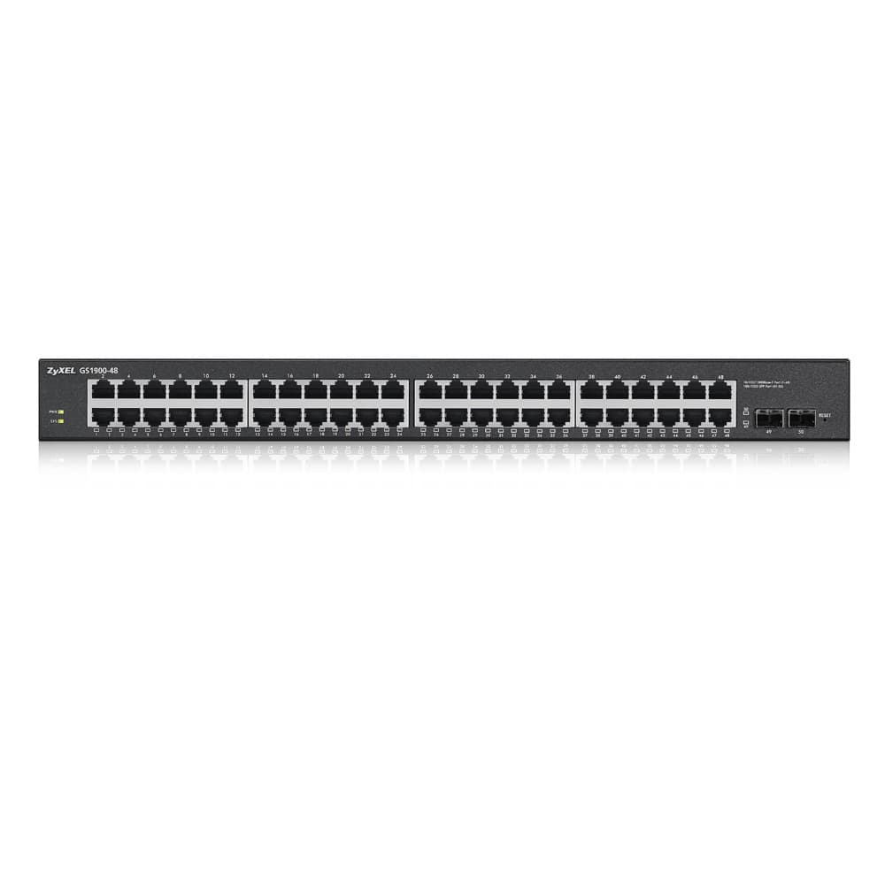 Zyxel GS1900-48-GB0102F 100 Gbit/s Rack Mountable Managed 48 x Gigabit Ethernet RJ45+SFP Ports Network Switch - Image 1
