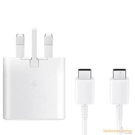 Samsung EP-TA800UBE 25W Super Fast Charging Type C to Type C Wall Charger - White