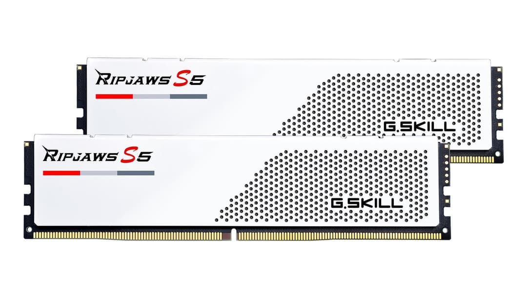 32GB G.Skill DDR5 Ripjaws S5 5600MHz CL40 Dual Channel Kit 2x 16GB White - Image 1