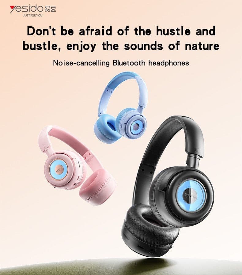 Yesido EP06 Wireless Headphone BT5.3 RGB Colors, Black - Image 3