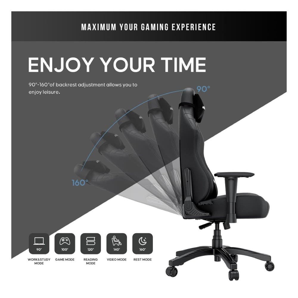 AndaSeat Luna Premium Large Gaming Chair EU Version - Black PVC Leather - Image 5