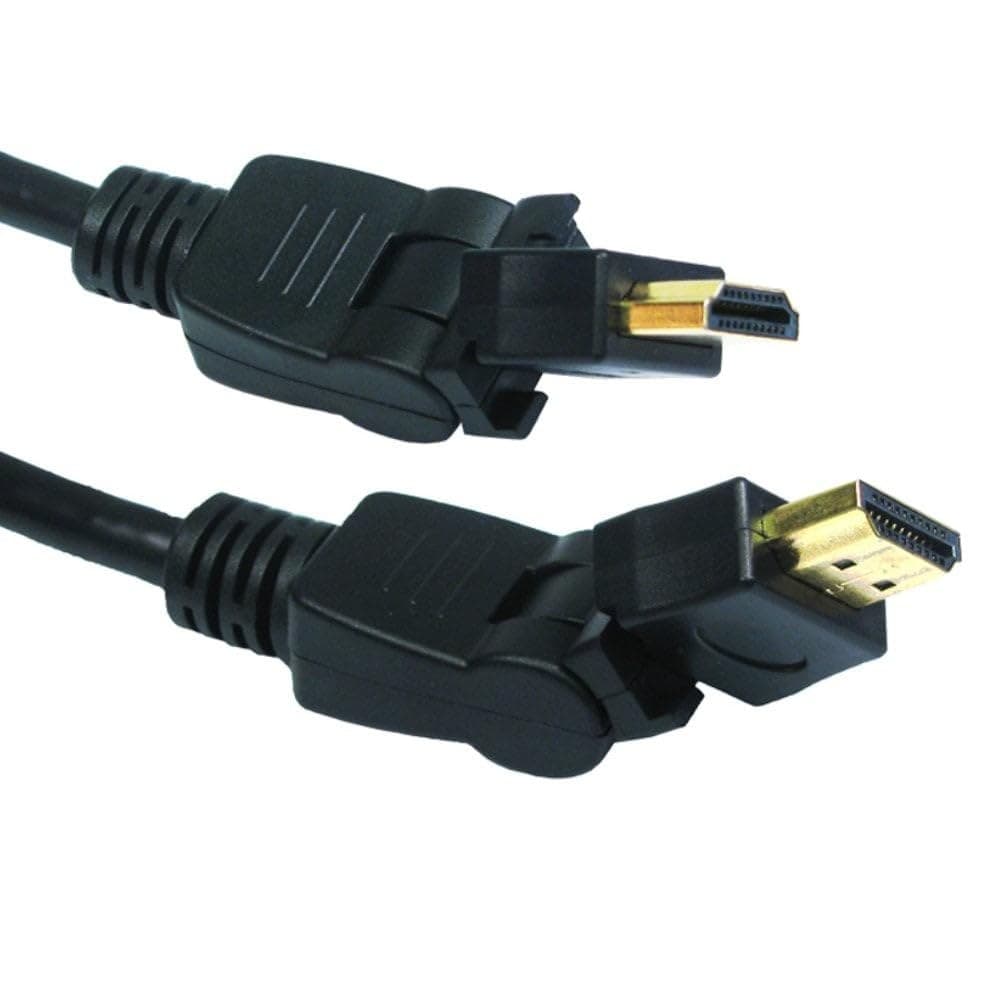 cables Direct 2 m HDMI m – M cavo nero con Twist girevole e collegamenti