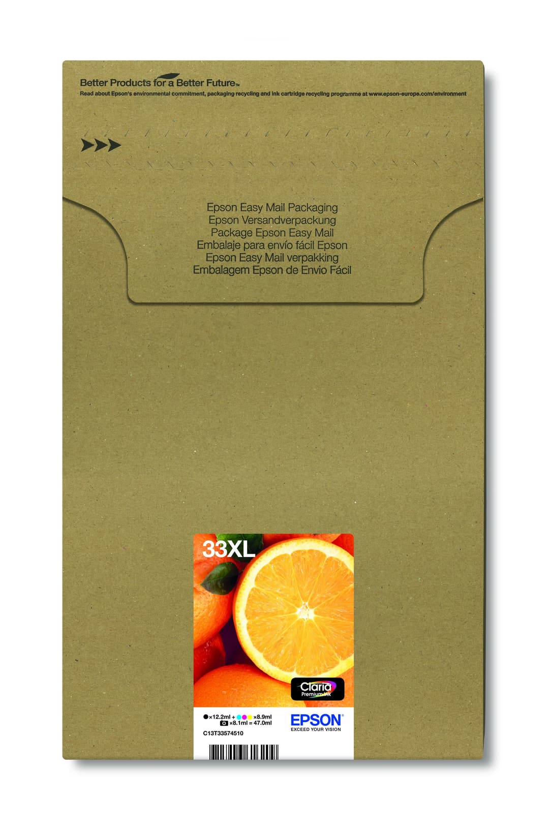 Epson Oranges Multipack 5-colours 33XL Claria Premium Ink EasyMail - Black, Photo Black, Cyan, Magenta, Yellow - Image 2