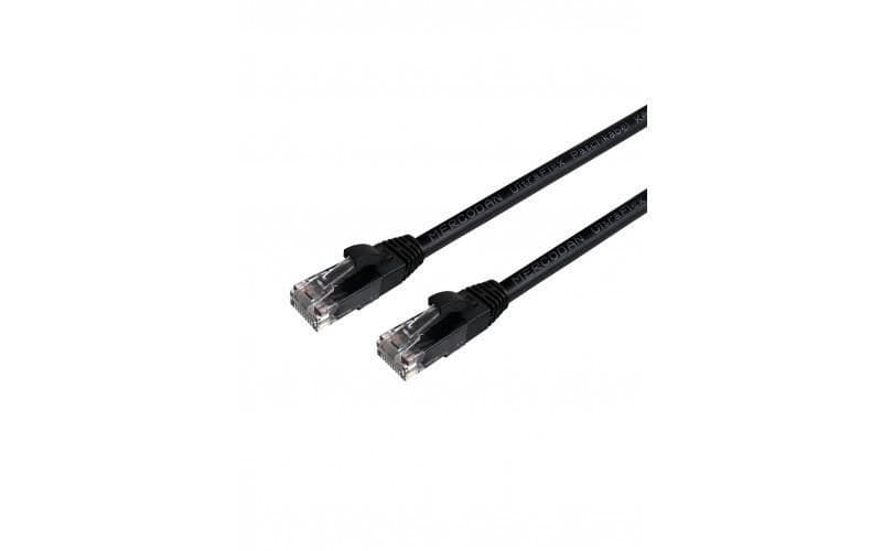 Mercodan UltraFlex Cat6 U/UTP Patch Cable 10m Black, LSZH Halogen-Free, AWG26 Copper, RJ45, FLUKE Tested (MPN 371238100)